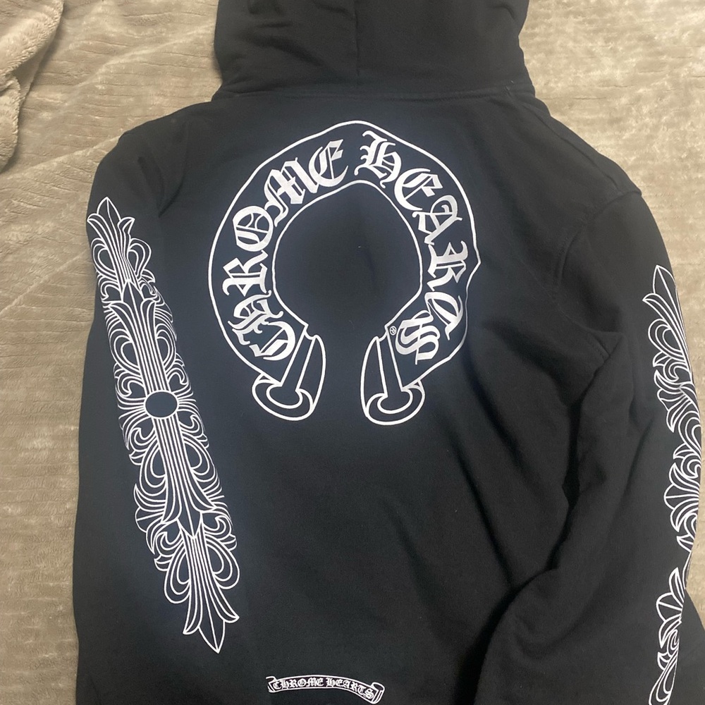 Chrome Hearts Black Hoodie with White Graphics